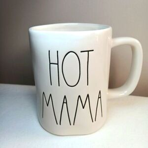 Rae Dunn Hot Mama Mug 18 Oz Artisan Collection Cup White Black Lettering Gift